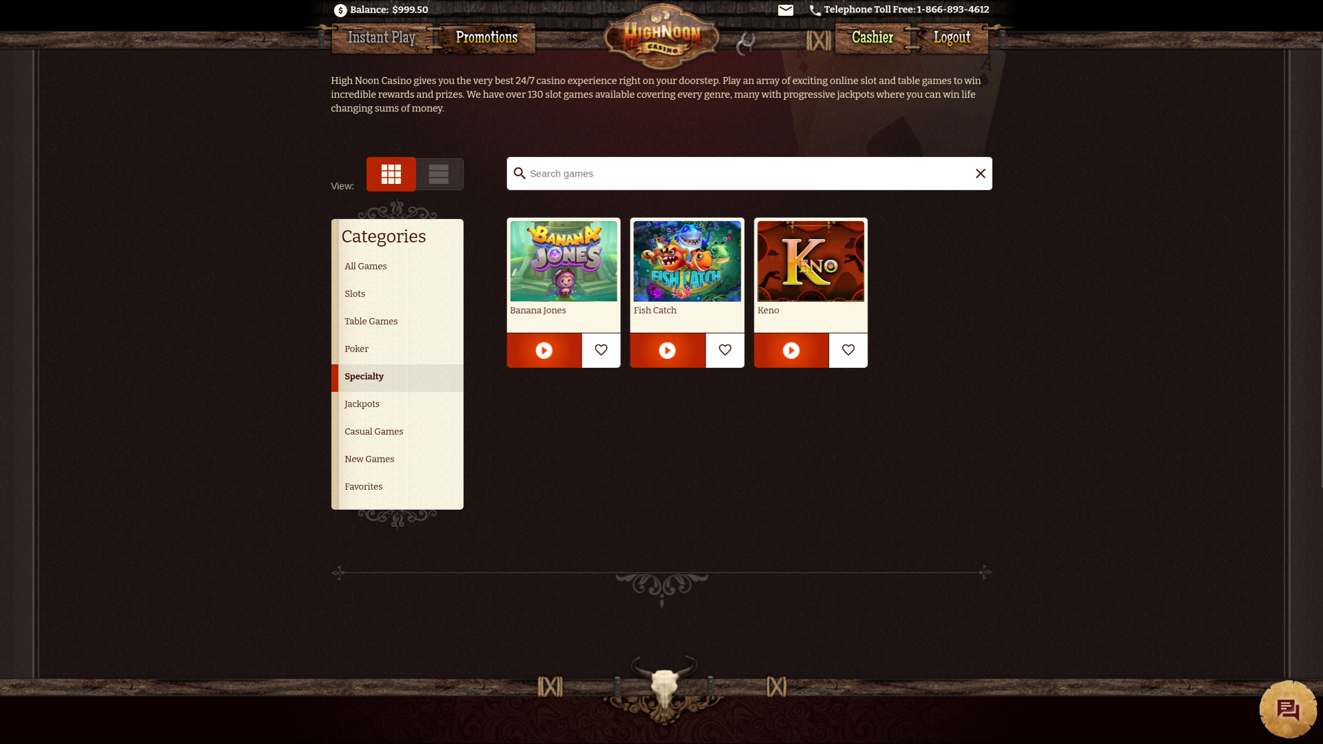 High Noon Casino Desktop Specialty