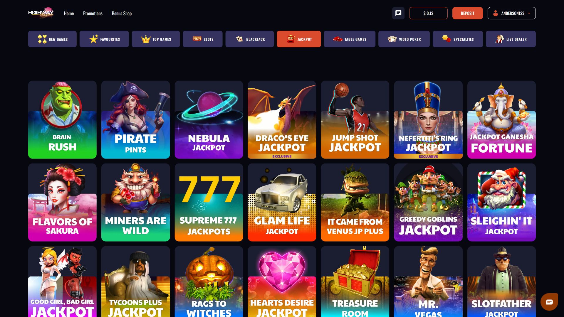 Immagine desktop del jackpot di Highway Casino