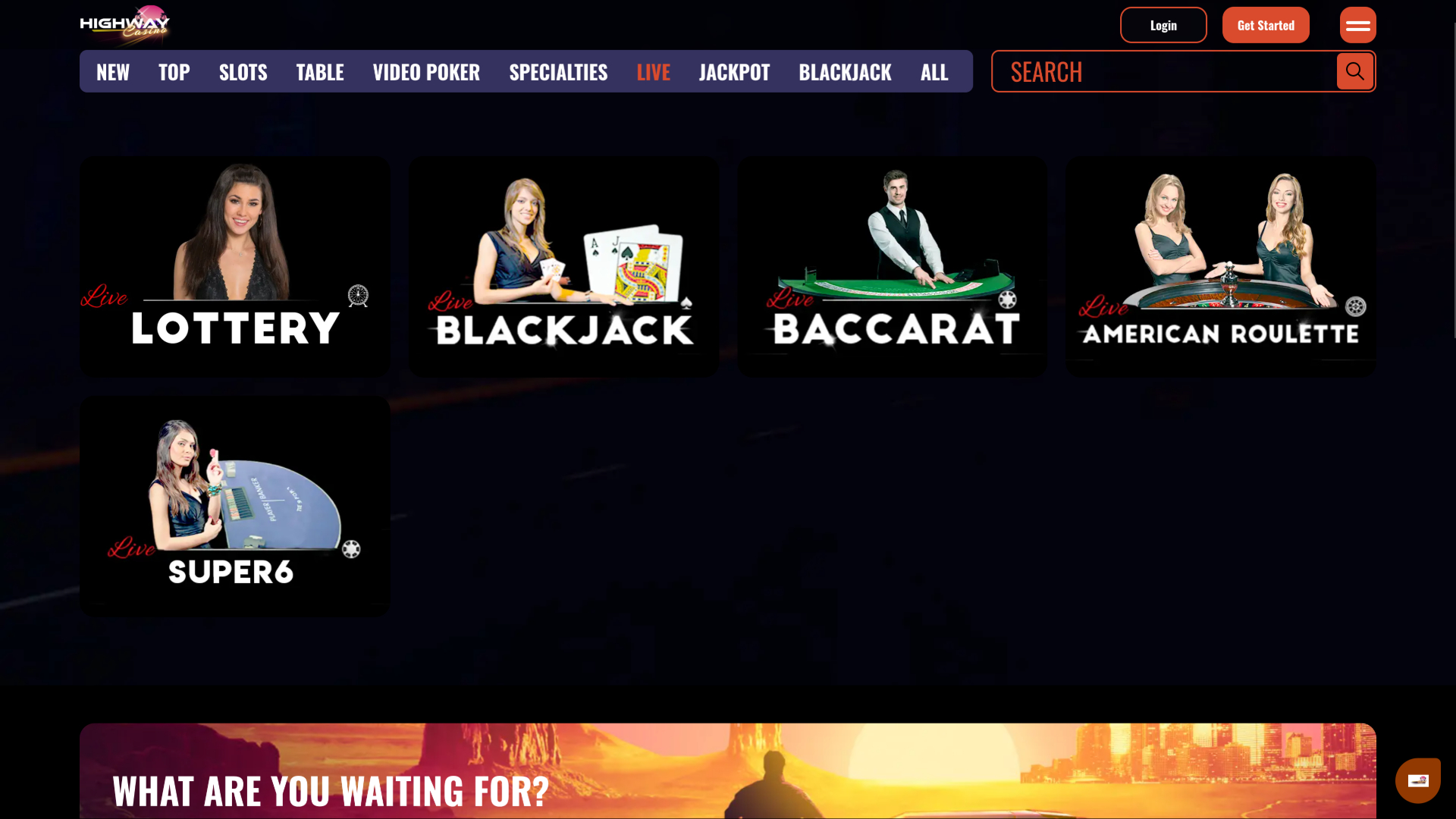 Casino Highway sur ordinateur avec croupiers en direct