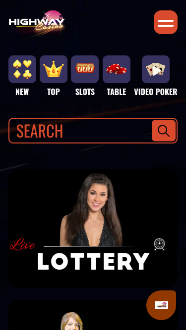 Casino mobile Highway avec croupiers en direct