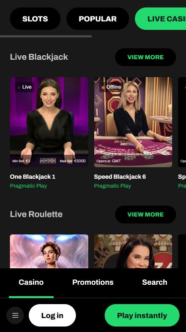 Мобильное приложение Hillo Casino с живыми дилерами.