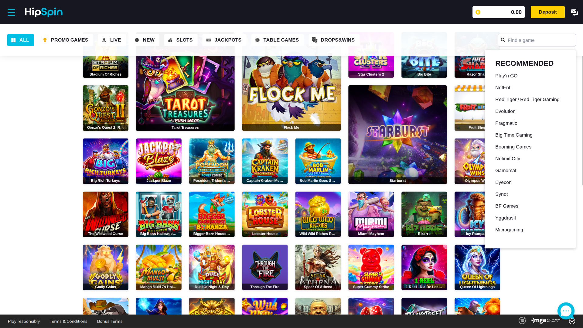 Desarrolladores de juegos de escritorio de Hip Spin Casino