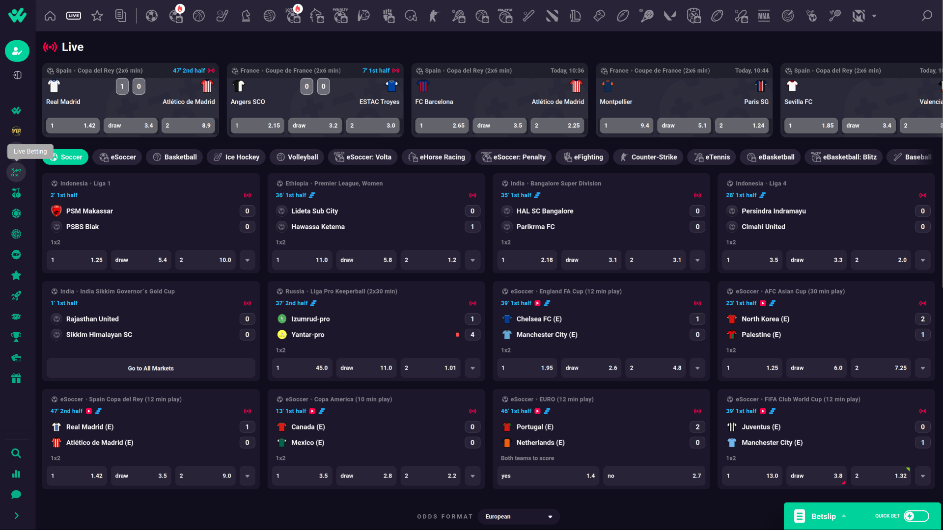 Casino Hiper Win sur ordinateur de bureau - Paris en direct