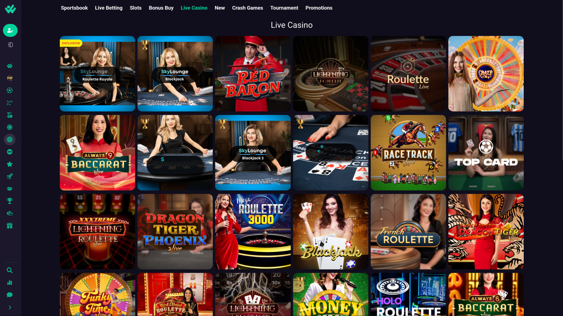 Casino Hiper Win pour ordinateur avec croupier en direct