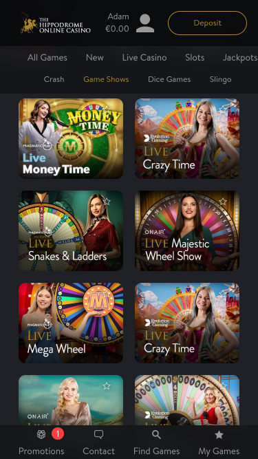 Juegos de escritorio del casino Hippodrome