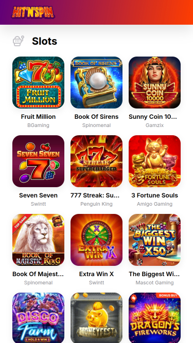Jeux mobiles de casino Hitnspin