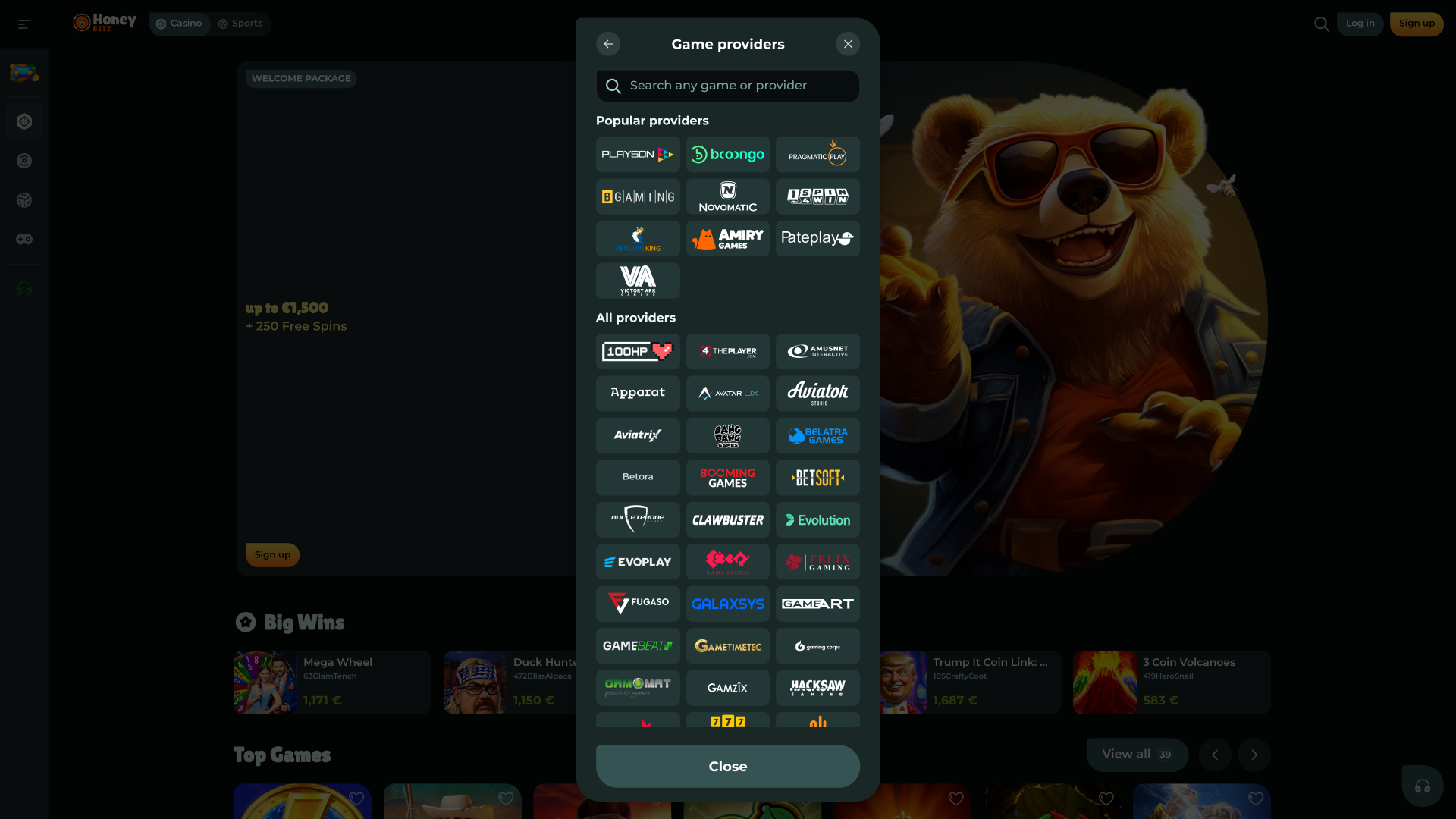 Desarrolladores de juegos de casino HoneyBetz