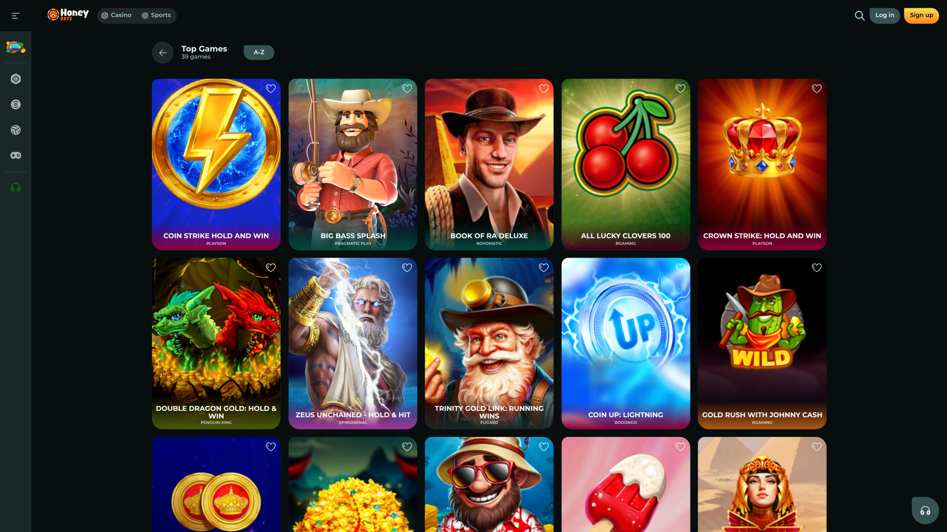 Juegos de casino HoneyBetz