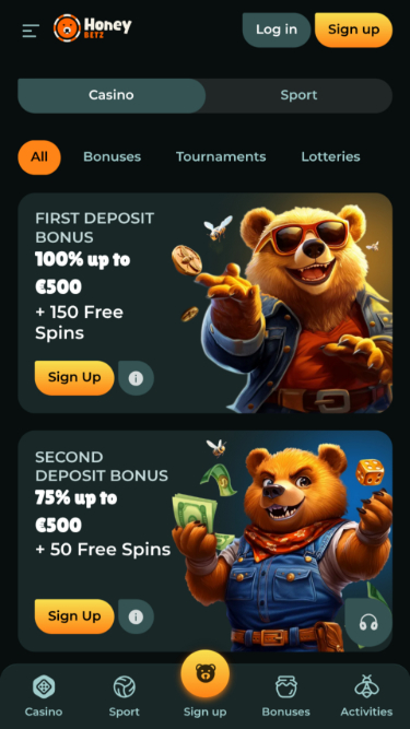 Promociones del casino HoneyBetz