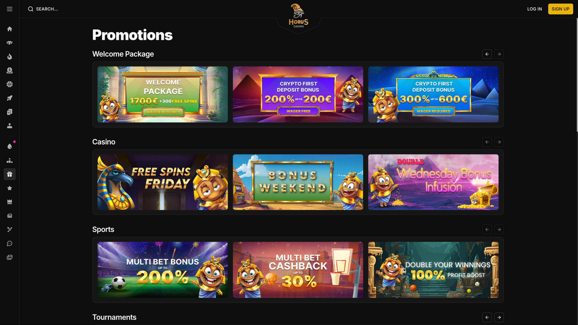 Promociones de escritorio del Casino Horus