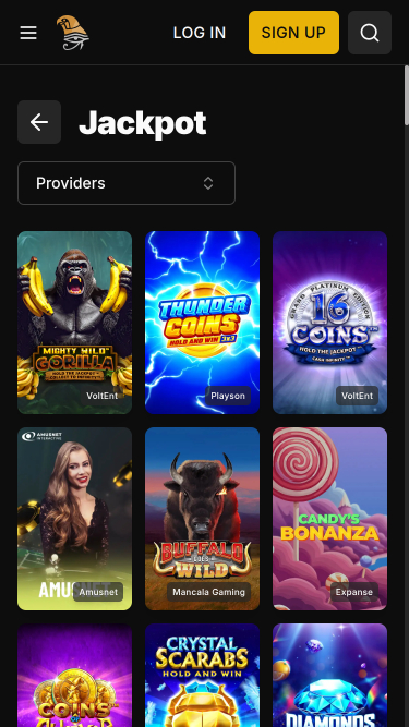 Jackpot móvil del casino Horus