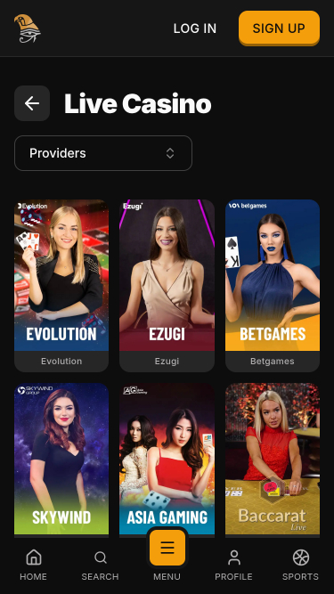 Horus Casino Mobile Live Dealer