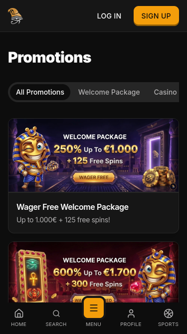Horus Casino Mobile-Aktionen
