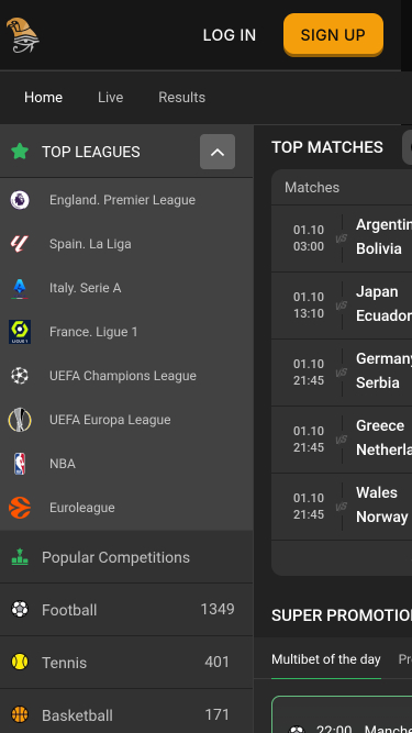 Horus Casino Mobile Sports
