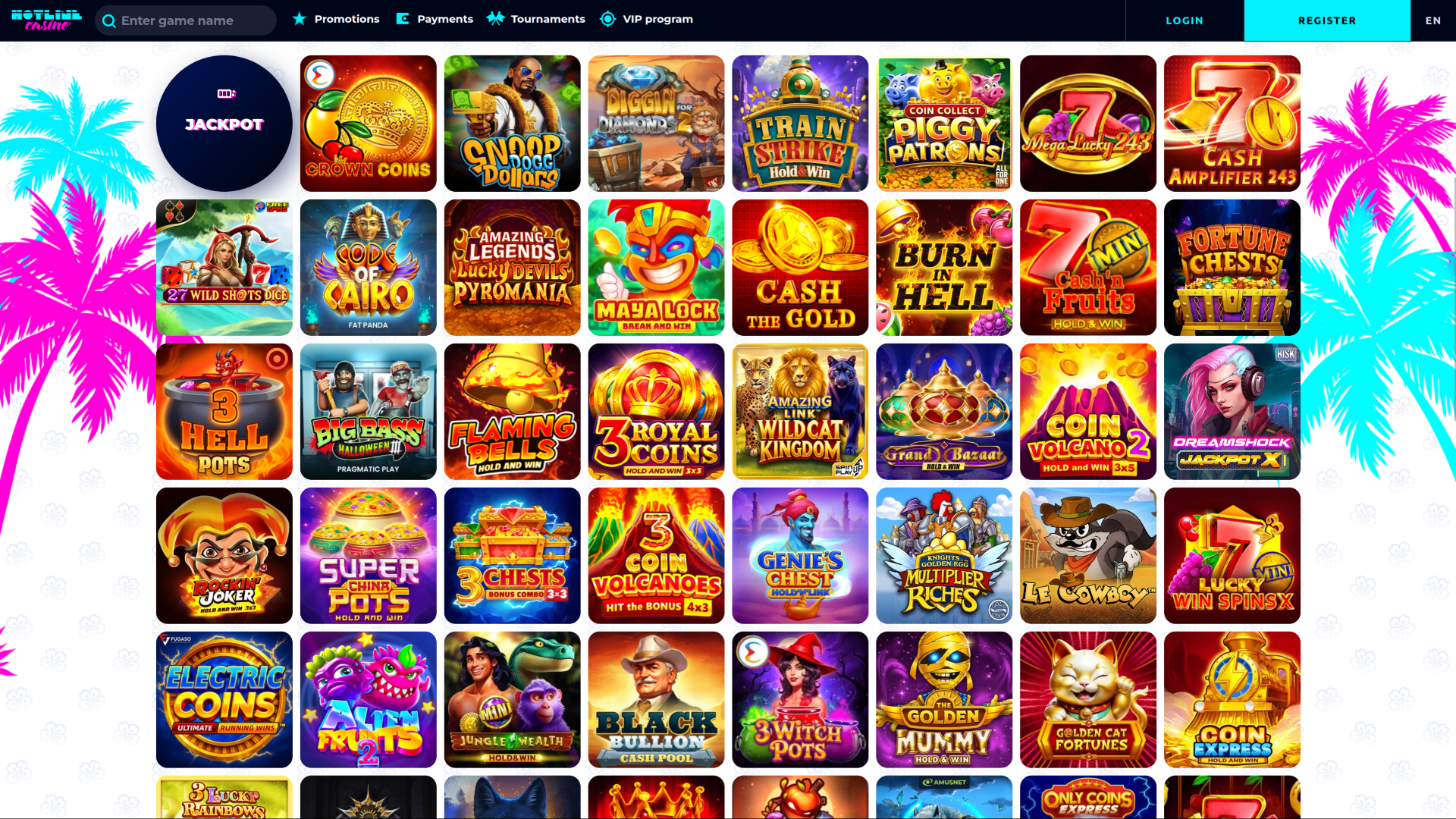 Jackpot de bureau du casino Hotline
