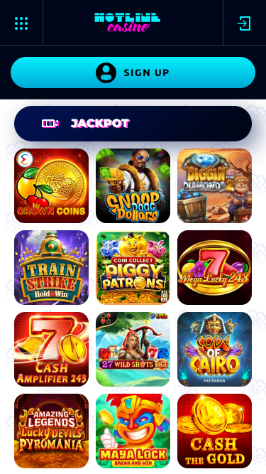 Jackpot mobile du casino Hotline