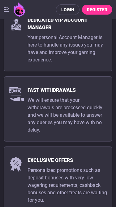 Capture d'écran VIP du casino Hotloot pour mobile