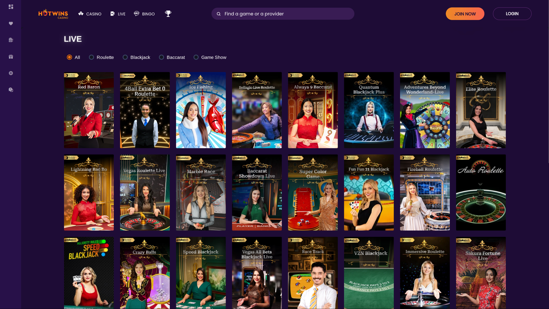 Casino Hotwins con crupier en vivo de escritorio