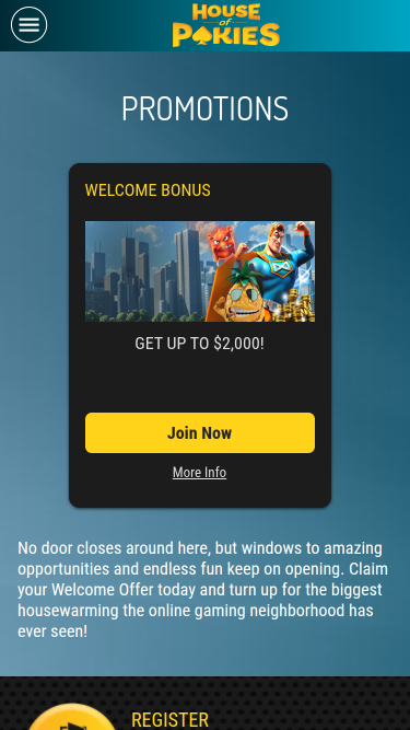 Мобильные акции казино House of Pokies