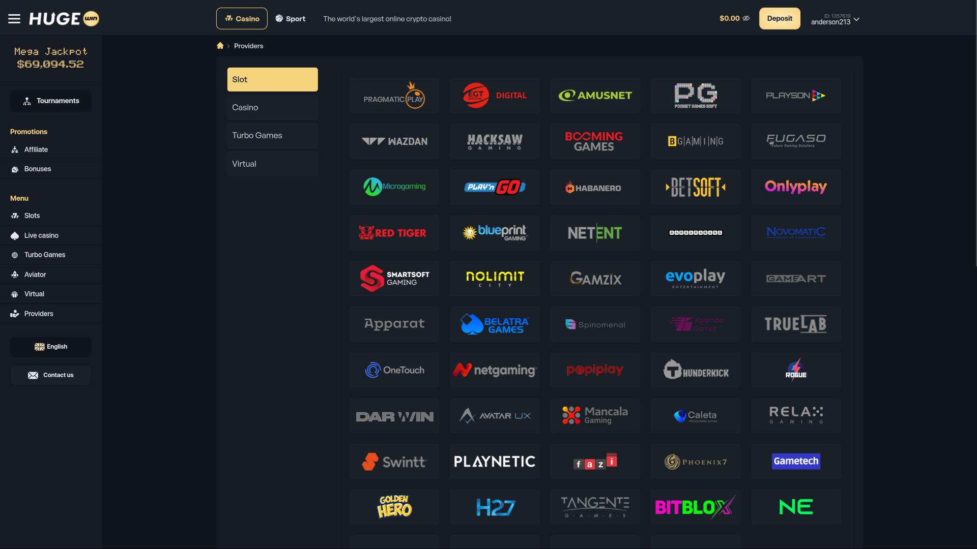 Hugewin Casino Desktop-Spieleentwickler