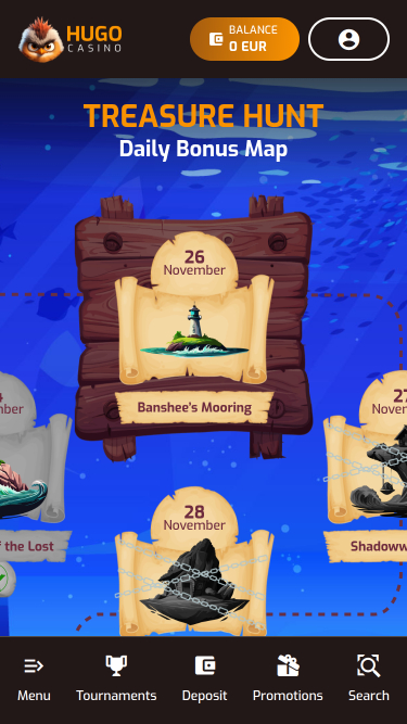 Chasse au trésor mobile du casino Hugo