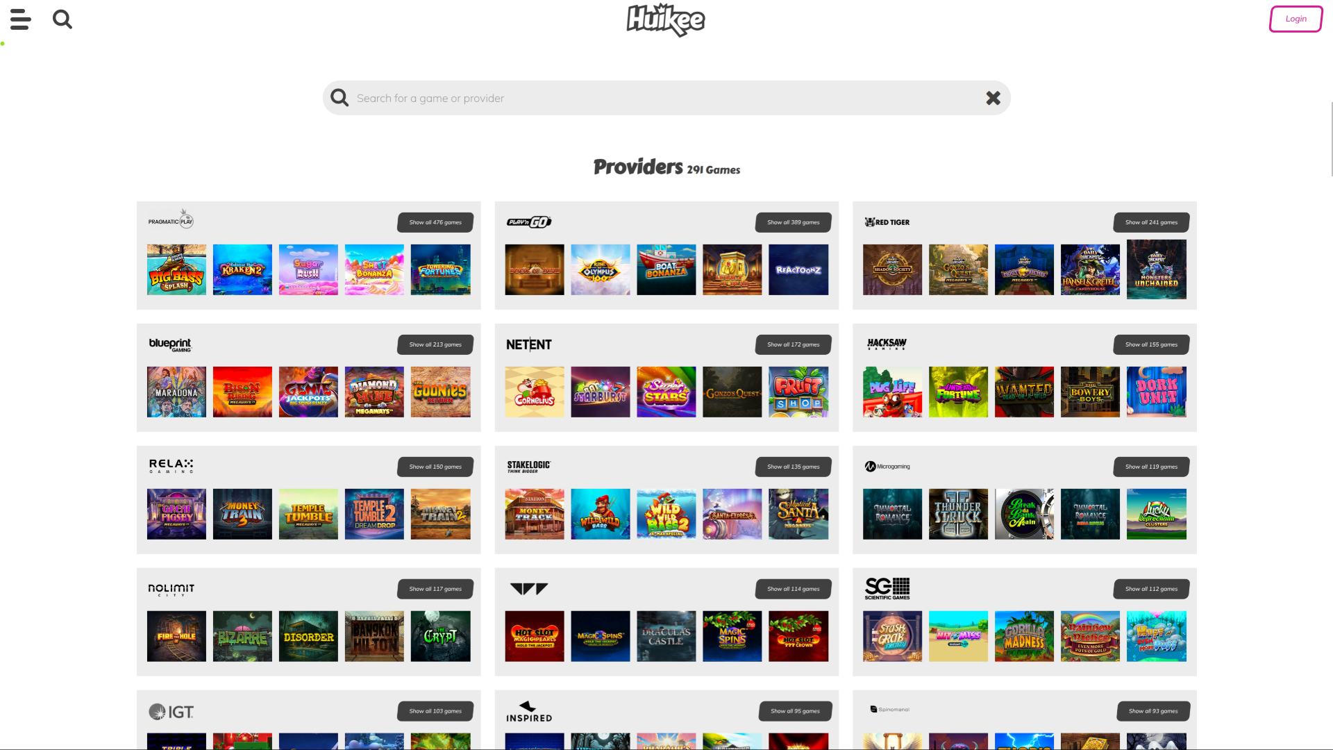 Développeurs du jeu de casino Huikee pour ordinateur