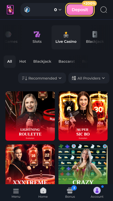 Hunnyplay Casino Mobile Croupier en direct