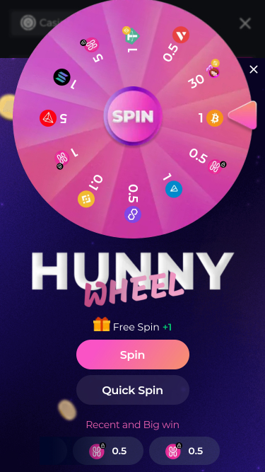 Hunnyplay Casino Mobile Lucky Spin