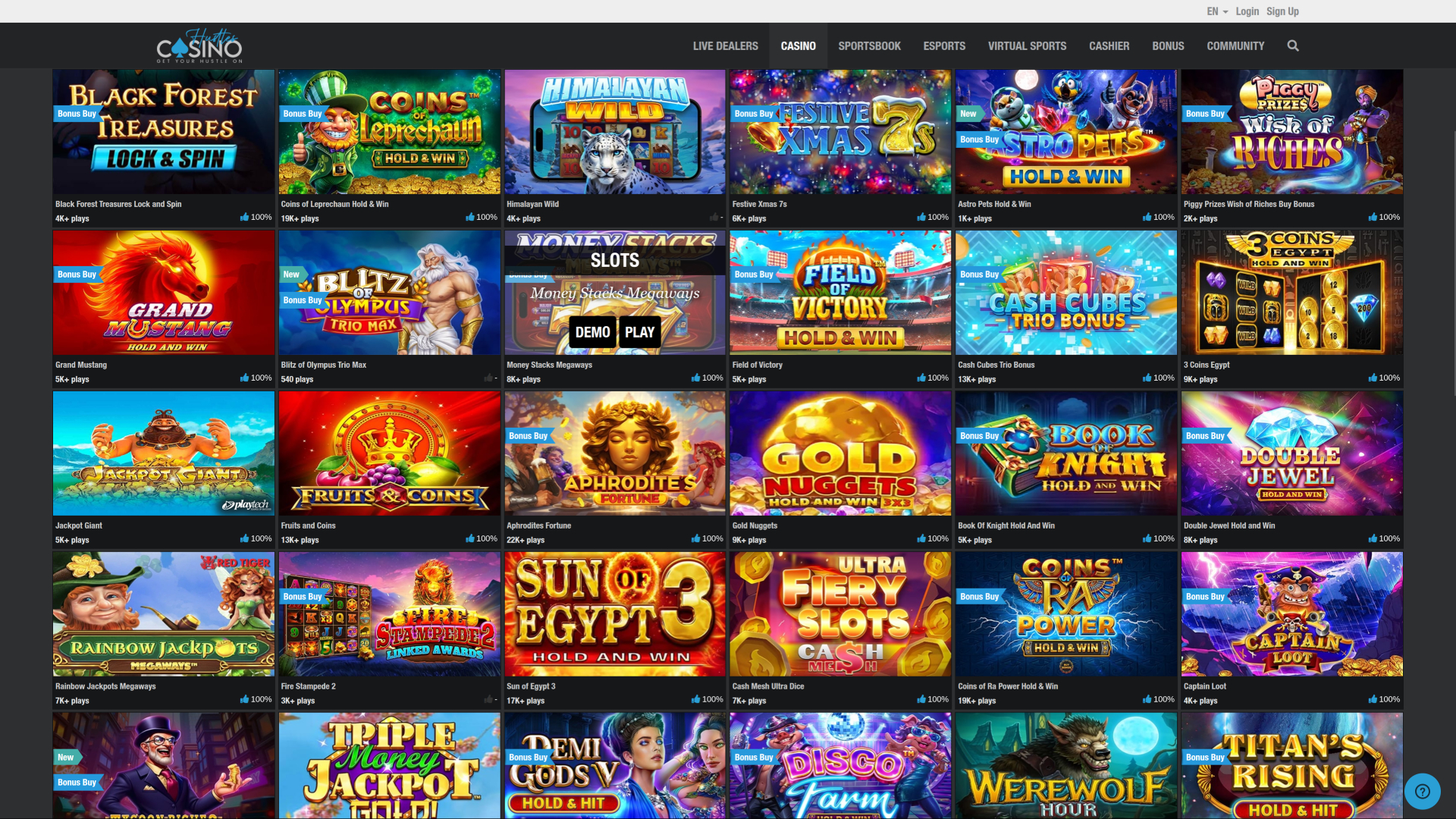 Jackpot de bureau du casino Hustles
