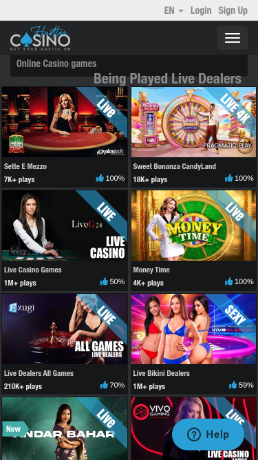 Hustles Casino Mobile Croupier en direct
