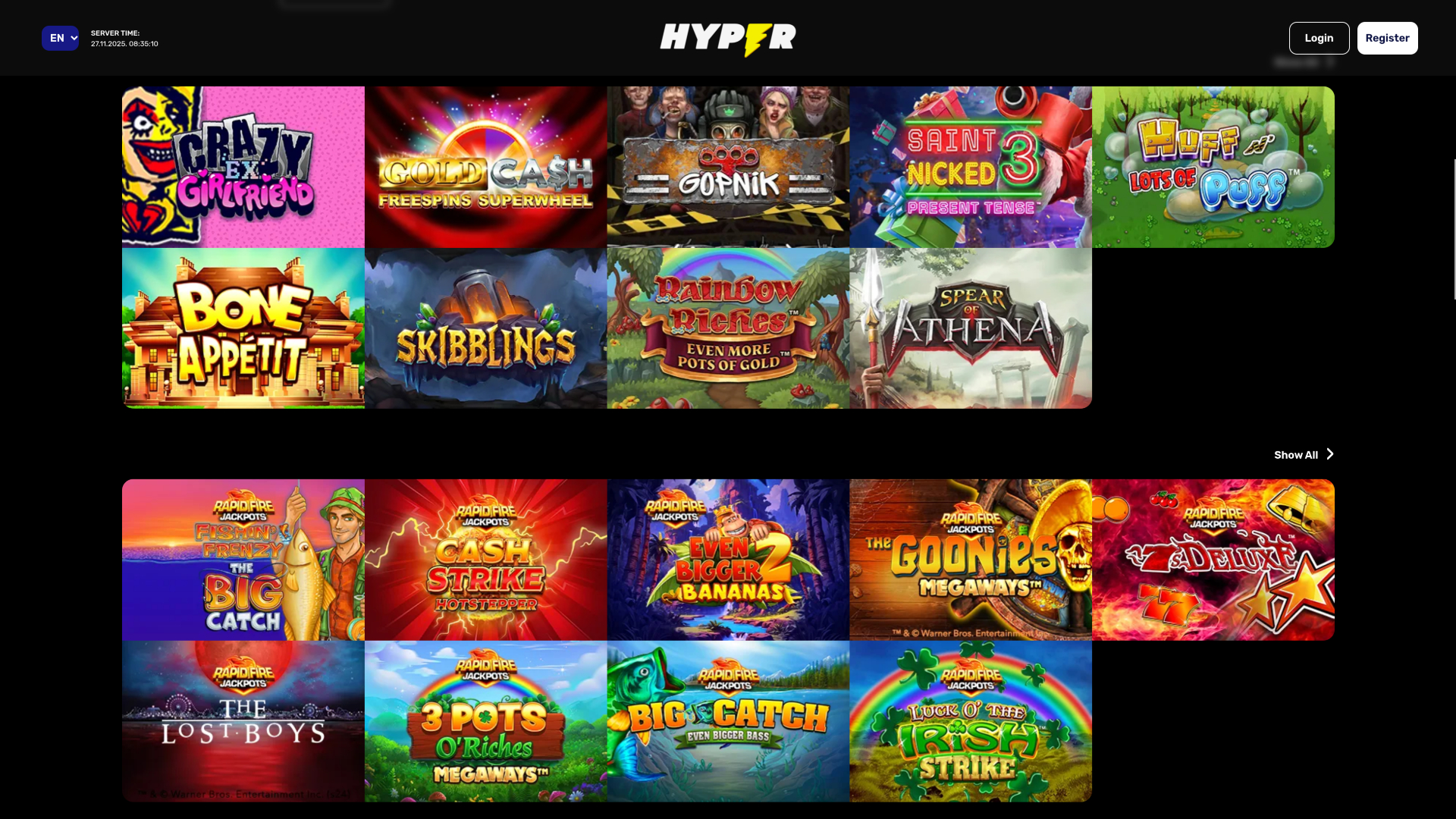 Giochi desktop di Hyper Casino