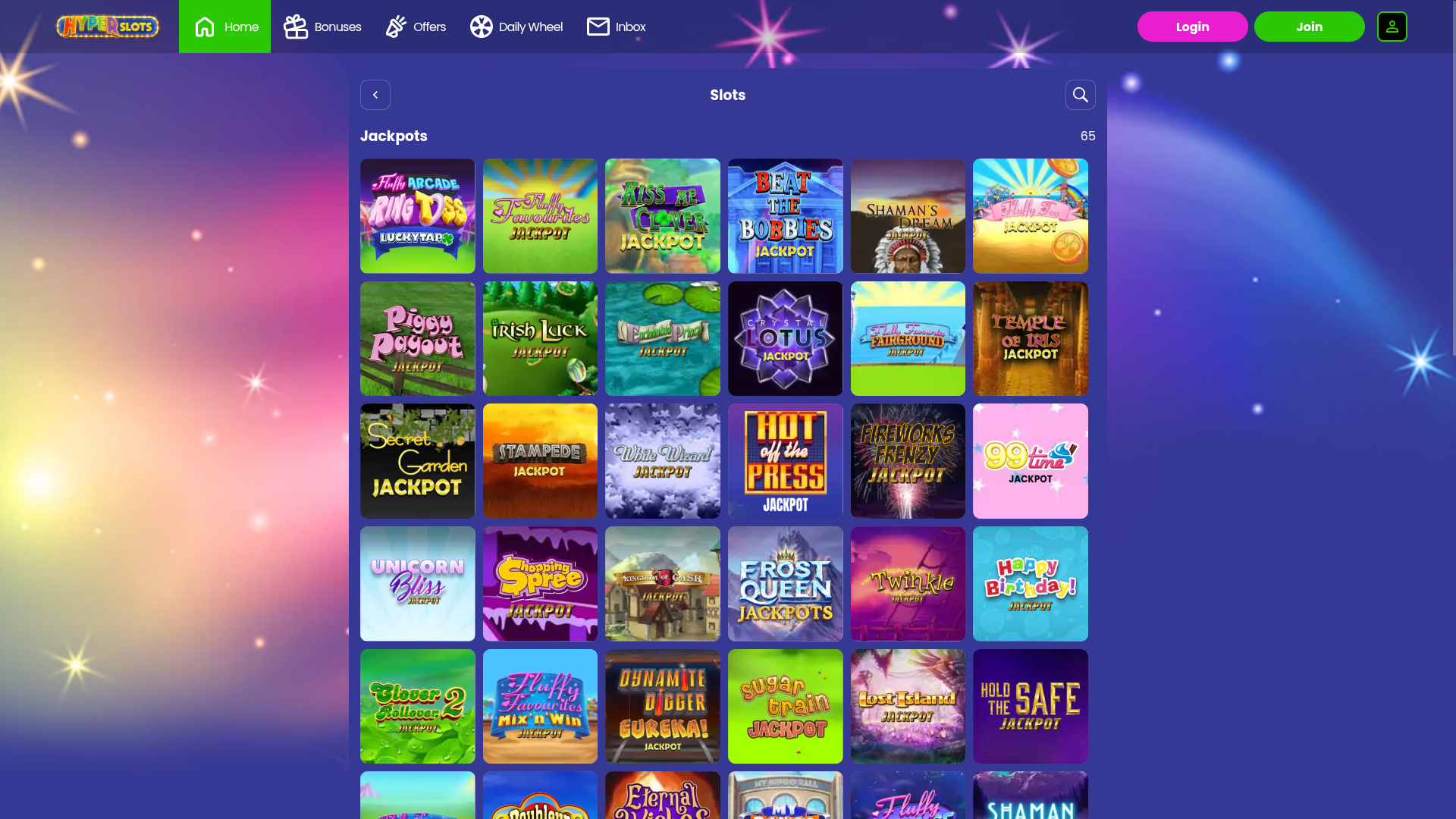 Jackpot desktop del casinò Hyper Slots