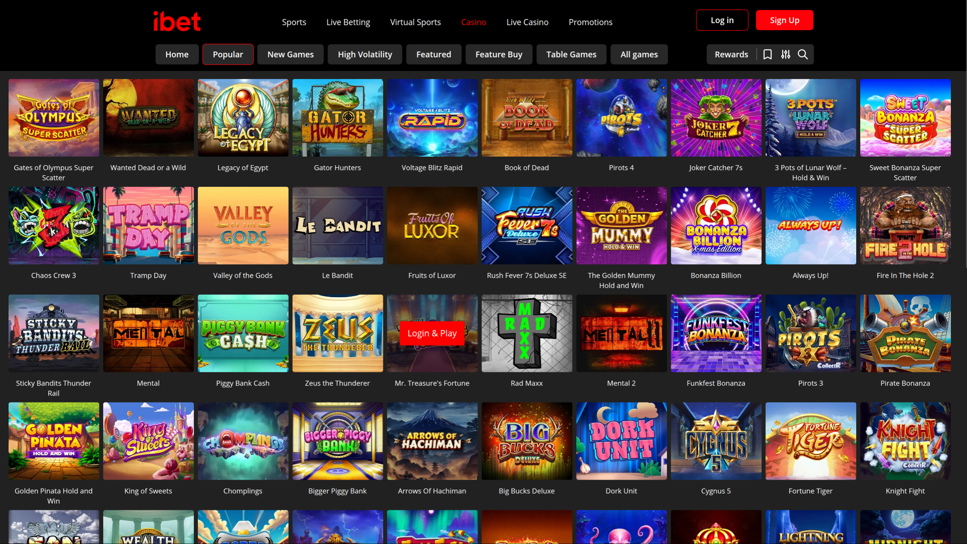 Giochi desktop del casinò iBet