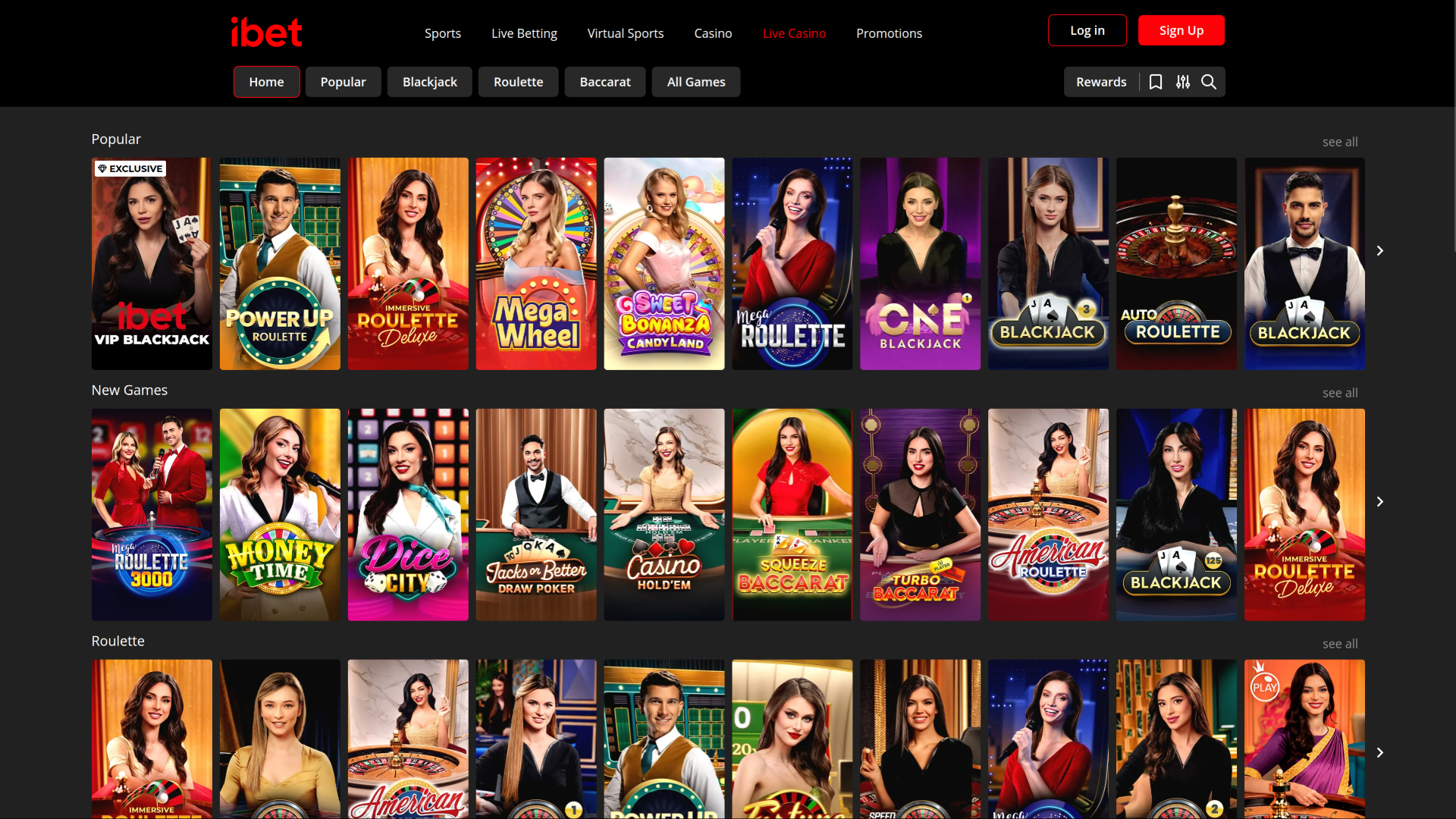 iBet Casino Desktop Live Dealer