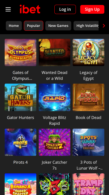 Giochi per dispositivi mobili di iBet Casino