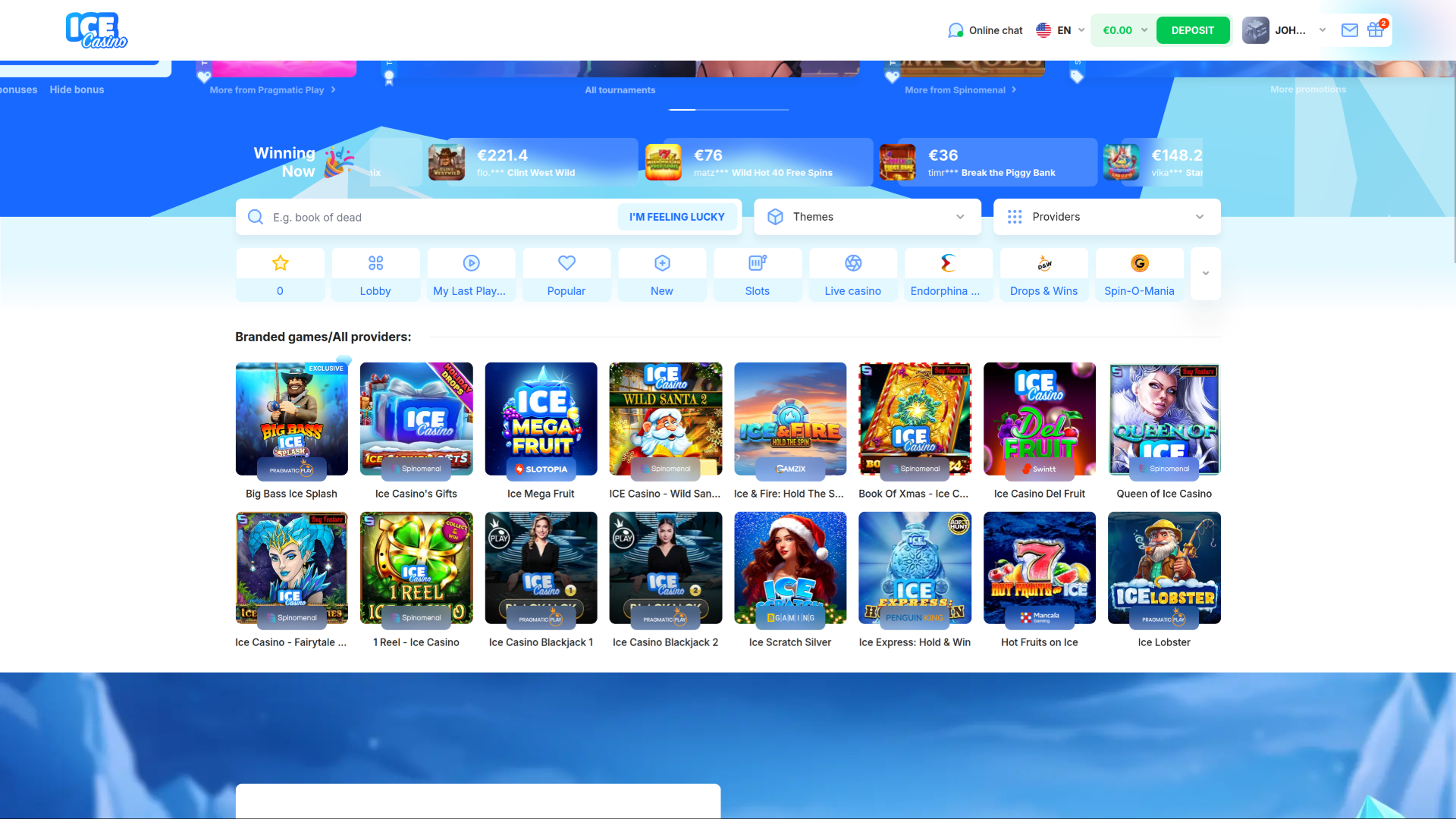 Jeux de casino Ice Casino pour ordinateur de bureau