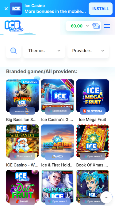 Jeux mobiles de marque Ice Casino