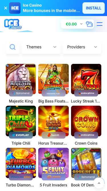 Jeux mobiles Ice Casino