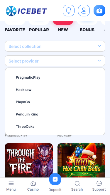 Desarrolladores de juegos móviles de IceBet Casino