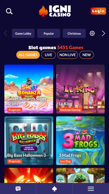 Мобильные игры Igni Casino