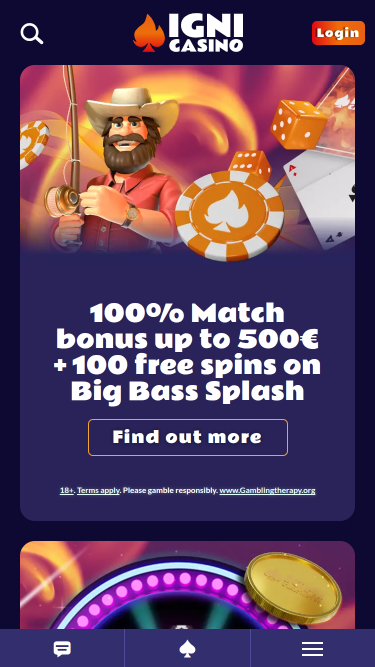 Акции мобильного казино Igni