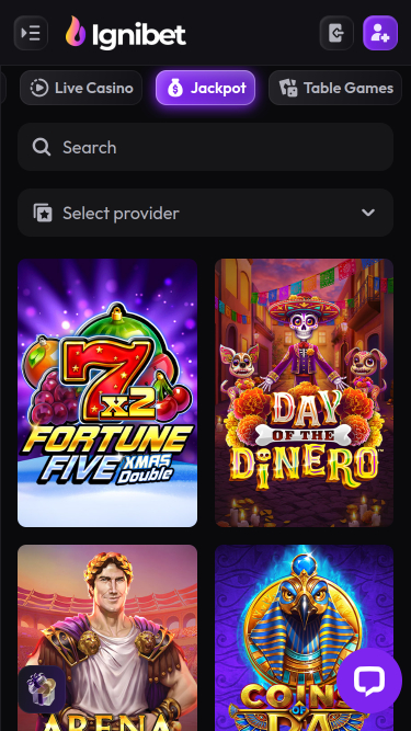 Jackpot du casino Ignibet sur mobile