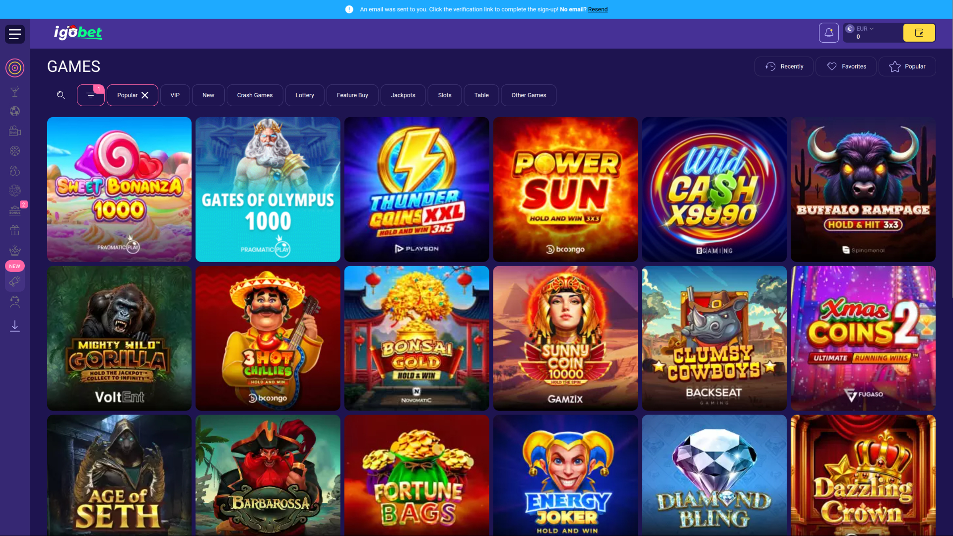 Juegos de casino IgoBet para ordenador