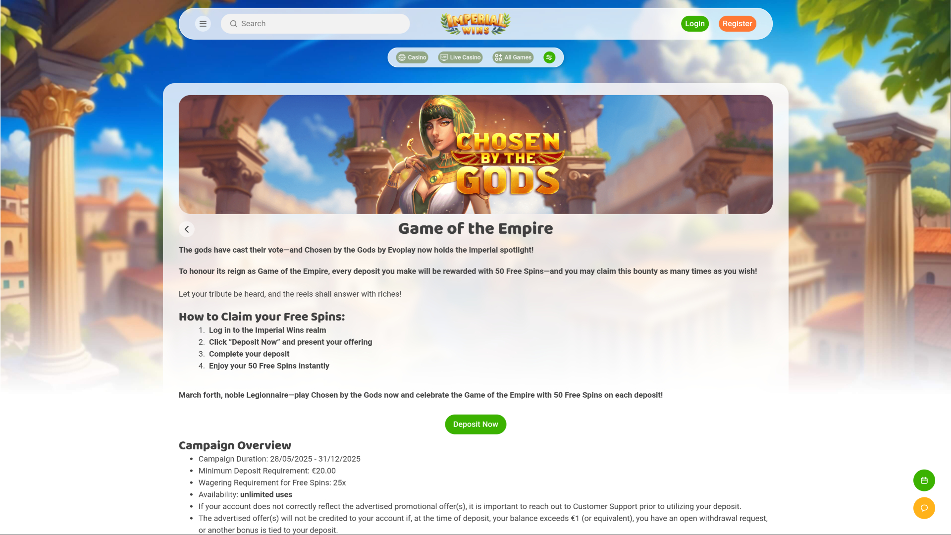 Imperial Wins Casino Desktop Empire