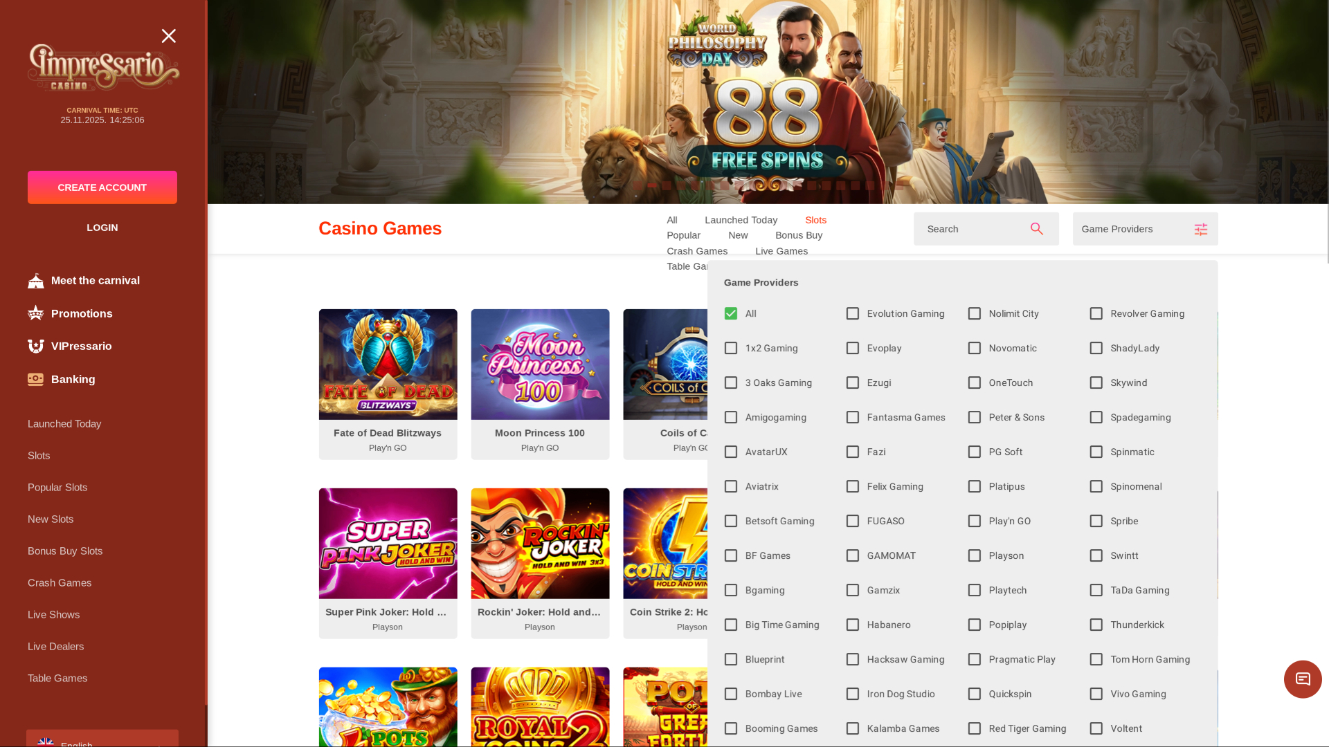 Sviluppatori di giochi da casinò Impressario