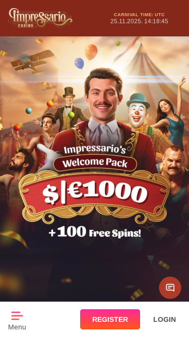 Homepage del casinò Impressario