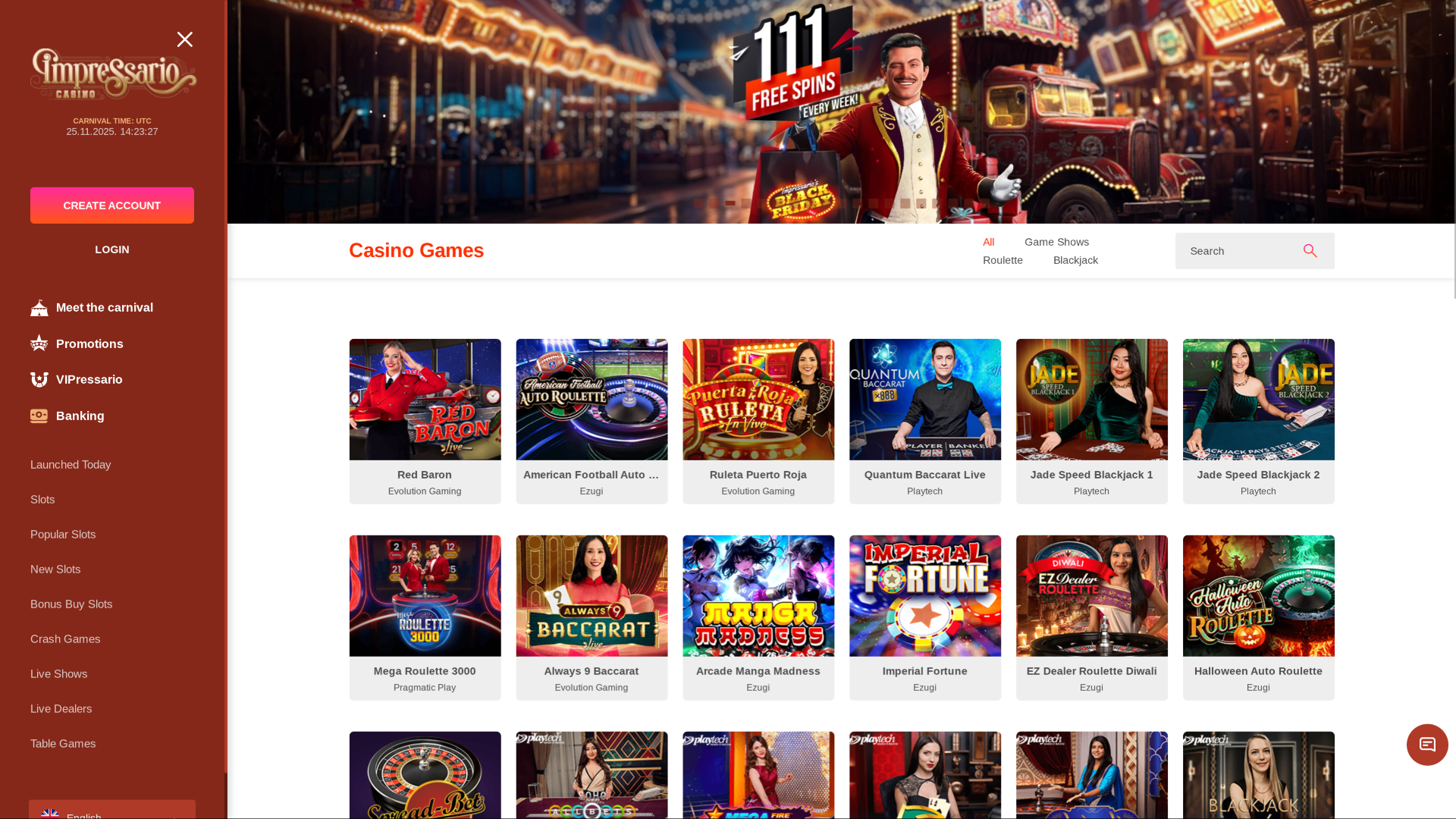 Casinò Impressario con croupier dal vivo