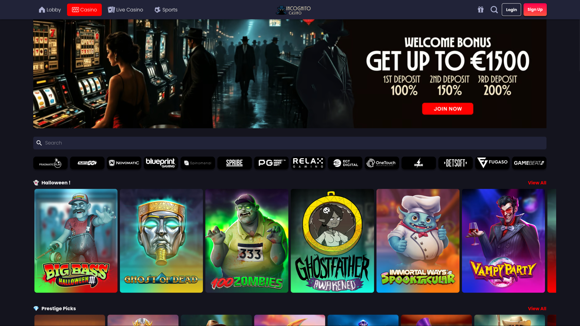 Incognito Casino Desktop Game Developers