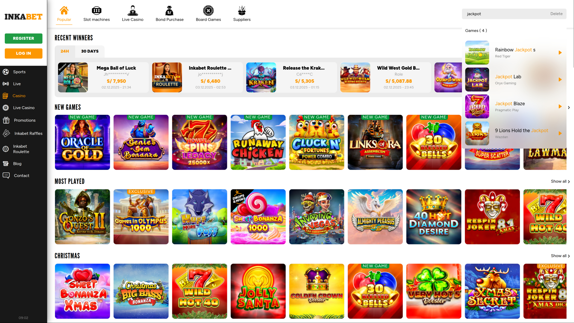 Jackpot de casino installé sur ordinateur