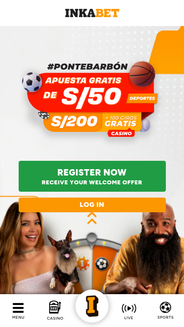Page d'accueil mobile du casino
